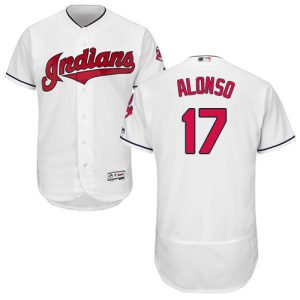 Amazing Guardians #17 Yonder Alonso White Flexbase Authentic Collection Stitched MLB Jersey