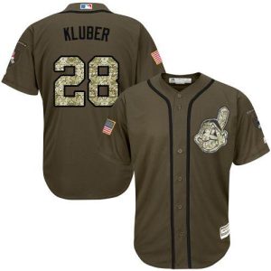 Amazing Guardians #28 Corey Kluber Green Salute to Service Stitched MLB Jersey