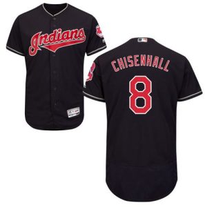 Amazing Guardians #8 Lonnie Chisenhall Navy Blue Flexbase Authentic Collection Stitched MLB Jersey