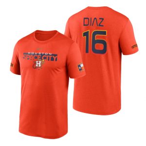 Amazing Houston Astros #16 Aledmys Diaz Orange Legend 2022 City Connect T Shirt Collectors this is a must have Add it to your collection by ordering