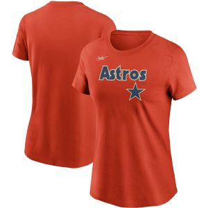 Amazing Houston Astros Nike Women's Cooperstown Collection Wordmark T Shirt Orange Sports enthusiasts seize this opportunity Order now to feel the game excitement