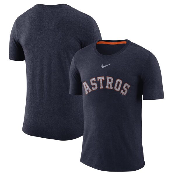 Amazing Houston Astros Nike Wordmark Tri Blend T Shirt Navy