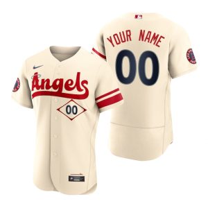 Amazing Los Angeles Angels Custom Cream Men's MLB Nike Authentic 2022 City Connect Jersey