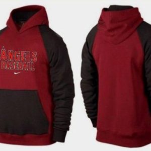 Amazing Los Angeles Angels Pullover Hoodie Burgundy Red & Black
