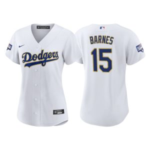 Amazing Los Angeles Dodgers #15 Austin Barnes Women's Nike 2021 Gold Program World Series Champions MLB Jersey Whtie For a short time available Grab yours quickly to own a team jersey