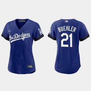 Amazing Los Angeles Dodgers #21 Walker Buehler Nike Women's 2021 City Connect MLB Jersey Royal With high demand Don't miss out Order now to wear your team colors