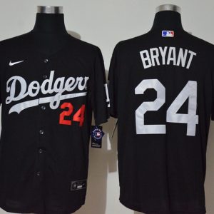 Amazing Los Angeles Dodgers #24 Kobe Bryant Men's Nike Black Cool Base MLB Jersey