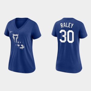 Amazing Los Angeles Dodgers #30 Luke Raley Women's 2021 City Connect Tri Blend Royal T Shirt Collectors this is a must have Add it to your collection by ordering