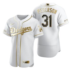 Amazing Los Angeles Dodgers #31 Joc Pederson White Nike Men's Authentic Golden Edition MLB Jersey