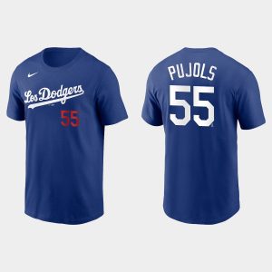 Amazing Los Angeles Dodgers #55 Albert Pujols Men's Royal 2021 City Connect Name & Number Royal T Shirt With high demand Don't miss out Order now to wear your team colors