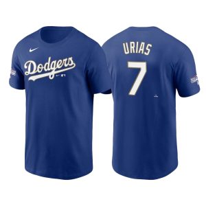 Amazing Los Angeles Dodgers #7 Julio Urias 2021 Gold Program Name & Number T Shirt Royal For a short time available Grab yours quickly to own a team jersey