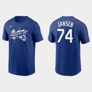 Amazing Los Angeles Dodgers #74 Kenley Jansen Men's 2021 City Connect Graphic T Shirt Royal Sports enthusiasts seize this opportunity Order now to feel the game excitement