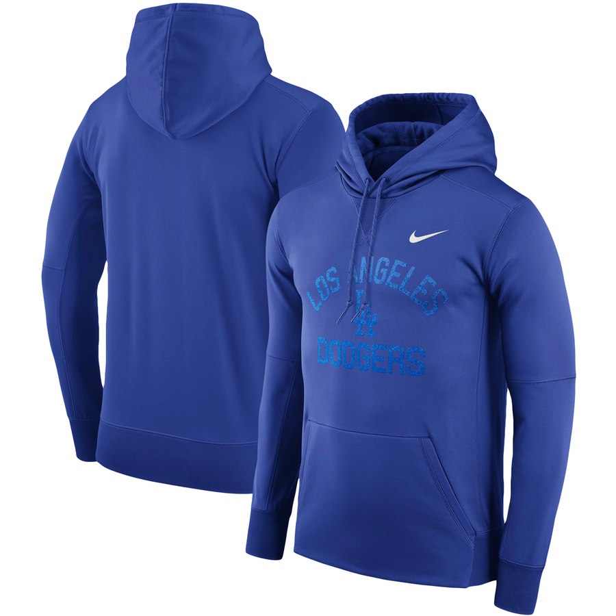 Amazing Los Angeles Dodgers Nike Therma Pullover Hoodie Royal