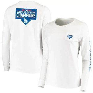 Amazing Los Angeles Dodgers Vineyard Vines Women's 2020 World Series Champions Pocket Long Sleeve T Shirt White With high demand Don't miss out Order now to wear your team colors