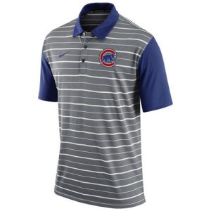 Amazing Men's Chicago Cubs Nike Gray Dri FIT Stripe Polo