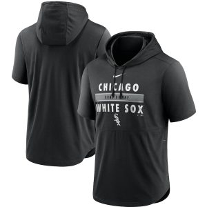 Amazing Men's Chicago White Sox Nike Black Home Team Short Sleeve Hoodie Top.webp Sports fans this is your chance Order soon to be part of the action