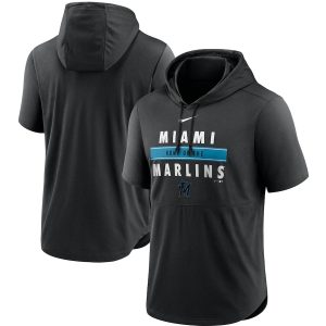 Amazing Men's Miami Marlins Nike Black Home Team Short Sleeve Performance Hoodie Top.webp With high demand Don't miss out Order now to wear your team colors