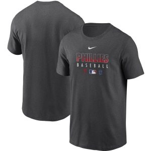 Amazing Men's Philadelphia Phillies Nike Charcoal Authentic Collection Team Performance T Shirt