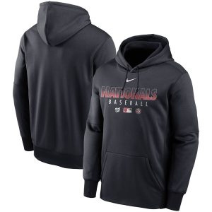 Amazing Men's Washington Nationals Nike Navy Authentic Collection Therma Performance Pullover Hoodie