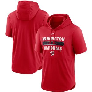 Amazing Men's Washington Nationals Nike Red Home Team Short Sleeve Hoodie Top Limited stock Order now to show your love for your team