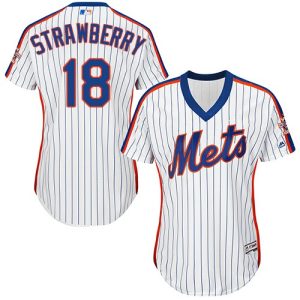 Amazing Mets #18 Darryl Strawberry White(Blue Strip) Alternate Women's Stitched MLB Jersey Hurry Exclusive offer Place your order immediately for a great jersey