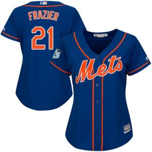 Amazing Mets #21 Todd Frazier Blue Alternate Women's Stitched MLB Jersey Collectors this is a must have Add it to your collection by ordering