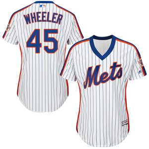 Amazing Mets #45 Zack Wheeler White(Blue Strip) Alternate Women's Stitched MLB Jersey Be among the first buyers Order now to enjoy top notch quality