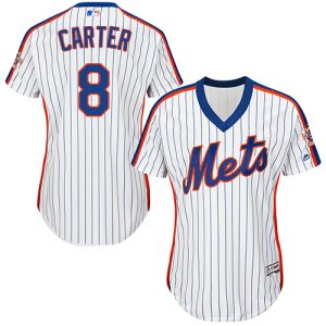 Amazing Mets #8 Gary Carter White(Blue Strip) Alternate Women's Stitched MLB Jersey With high demand Don't miss out Order now to wear your team colors