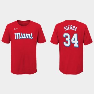 Amazing Miami Marlins #34 Magneuris Sierra Youth Nike 2021 City Connect Wordmark T Shirt Red Sports enthusiasts seize this opportunity Order now to feel the game excitement