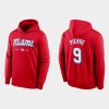 Amazing Miami Marlins #9 Juan Pierre Men's Nike 2021 City Connect Therma Hoodie Red