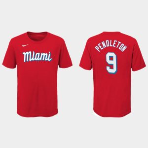 Amazing Miami Marlins #9 Terry Pendleton Youth Nike 2021 City Connect Wordmark T Shirt Red Hurry Exclusive offer Place your order immediately for a great jersey