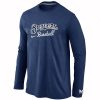Amazing Milwaukee Brewers Long Sleeve MLB T Shirt Dark Blue