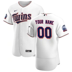 Amazing Minnesota Twins Custom Men's Nike White Home 2020 60th Season Authentic Team MLB Jersey