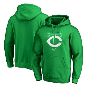 Amazing Minnesota Twins Majestic St. Patrick's Day White Logo Pullover Hoodie Kelly Green