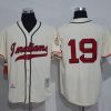 Amazing Mitchell And Ness 1948 Guardians #19 Bob Feller Cream Stitched Throwback MLB Jersey