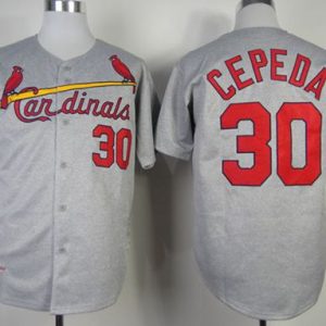 Amazing Mitchell And Ness 1967 Cardinals #30 Orlando Cepeda Grey Throwback Stitched MLB Jersey