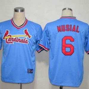 Amazing Mitchell And Ness Cardinals #6 Stan Musial Light Blue Throwback Stitched MLB Jersey