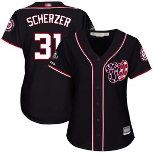Amazing Nationals #31 Max Scherzer Navy Blue Alternate 2019 World Series Champions Women's Stitched MLB Jersey Be among the first buyers Order now to enjoy top notch quality