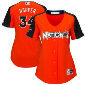 Amazing Nationals #34 Bryce Harper Orange 2017 All Star National League Women's Stitched MLB Jersey For a short time available Grab yours quickly to own a team jersey