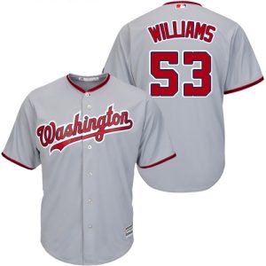 Amazing Nationals #53 Austen Williams Grey New Cool Base Stitched MLB Jersey