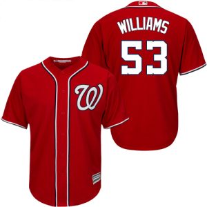 Amazing Nationals #53 Austen Williams Red New Cool Base Stitched Youth MLB Jersey Limited stock Order now to show your love for your team