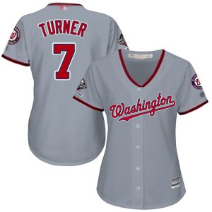 Amazing Nationals #7 Trea Turner Grey Road 2019 World Series Champions Women's Stitched MLB Jersey Act fast Only a few left Secure yours today