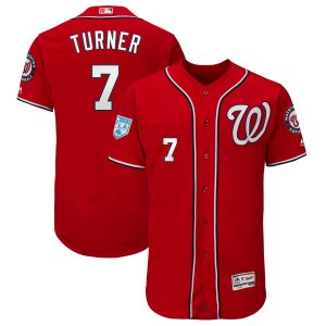 Amazing Nationals #7 Trea Turner Red Alternate 2019 Spring Training Flex Base Stitched MLB Jersey