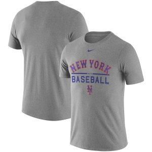 Amazing New York Mets Nike Away Practice T Shirt Heathered Gray