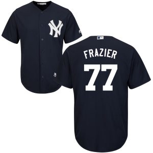 Amazing New York Yankees #77 Clint Frazier Majestic Cool Base Jersey Navy