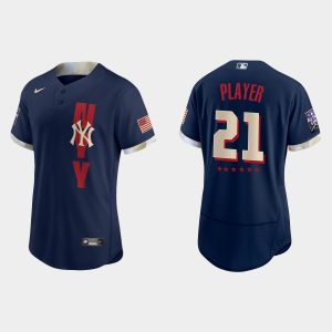 Amazing New York Yankees Custom 2021 MLB All Star Game Authentic Navy Jersey