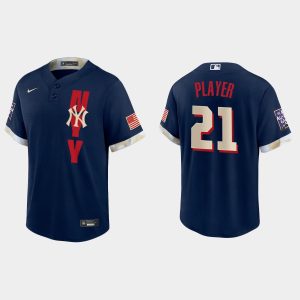 Amazing New York Yankees Custom 2021 MLB All Star Game Fan's Version Navy Jersey