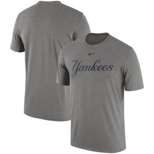 Amazing New York Yankees Nike Legend Primary Logo Performance T Shirt Heathered Gray