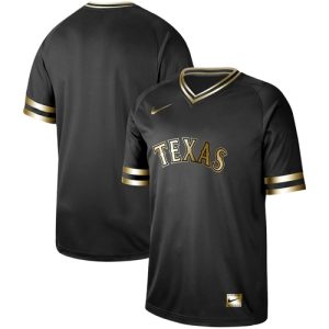 Amazing Nike Rangers Blank Black Gold Authentic Stitched MLB Jersey