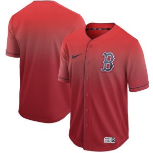 Amazing Nike Red Sox Blank Red Fade Authentic Stitched MLB Jersey